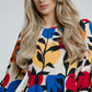 Frankie Printed Peplum Dress In Multi - The Walk in Wardrobe