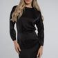 Frankie Satin Dress In Black - The Walk in Wardrobe