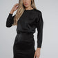 Frankie Satin Dress In Black - The Walk in Wardrobe
