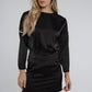 Frankie Satin Dress In Black - The Walk in Wardrobe