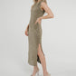 Frankie Sleeveless Dress In Gold Sparkle - The Walk in Wardrobe