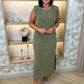 Frankie Sleeveless Dress In Gold Sparkle - The Walk in Wardrobe