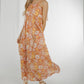 Frankie Tie Shoulder Maxi Dress In Peach - The Walk in Wardrobe