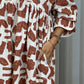 Frankie Tiered Dress In Rust Print - The Walk in Wardrobe