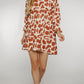 Frankie Tiered Dress In Rust Print - The Walk in Wardrobe