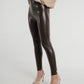 Freya Leather Look Legging In Chocolate - The Walk in Wardrobe