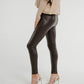 Freya Leather Look Legging In Chocolate - The Walk in Wardrobe