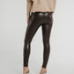 Freya Leather Look Legging In Chocolate - The Walk in Wardrobe