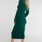 Holly Button Detail Knit Midi Dress In Green - The Walk in Wardrobe
