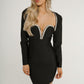 Holly Embellished Trim Dress In Black - The Walk in Wardrobe