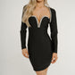 Holly Embellished Trim Dress In Black - The Walk in Wardrobe