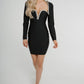 Holly Embellished Trim Dress In Black - The Walk in Wardrobe