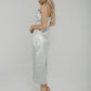 Holly Metallic Bandeau Dress In Silver - The Walk in Wardrobe