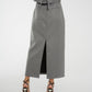 Holly Midi Skirt In Grey - The Walk in Wardrobe