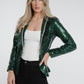 Holly Sequin Blazer In Green - The Walk in Wardrobe