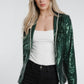 Holly Sequin Blazer In Green - The Walk in Wardrobe