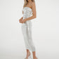 Iris Metallic Bandeau Dress In Silver - The Walk in Wardrobe