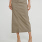 Ivy Midi Skirt In Khaki - The Walk in Wardrobe