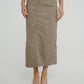 Ivy Midi Skirt In Khaki - The Walk in Wardrobe