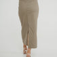 Ivy Midi Skirt In Khaki - The Walk in Wardrobe