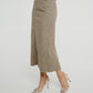 Ivy Midi Skirt In Khaki - The Walk in Wardrobe