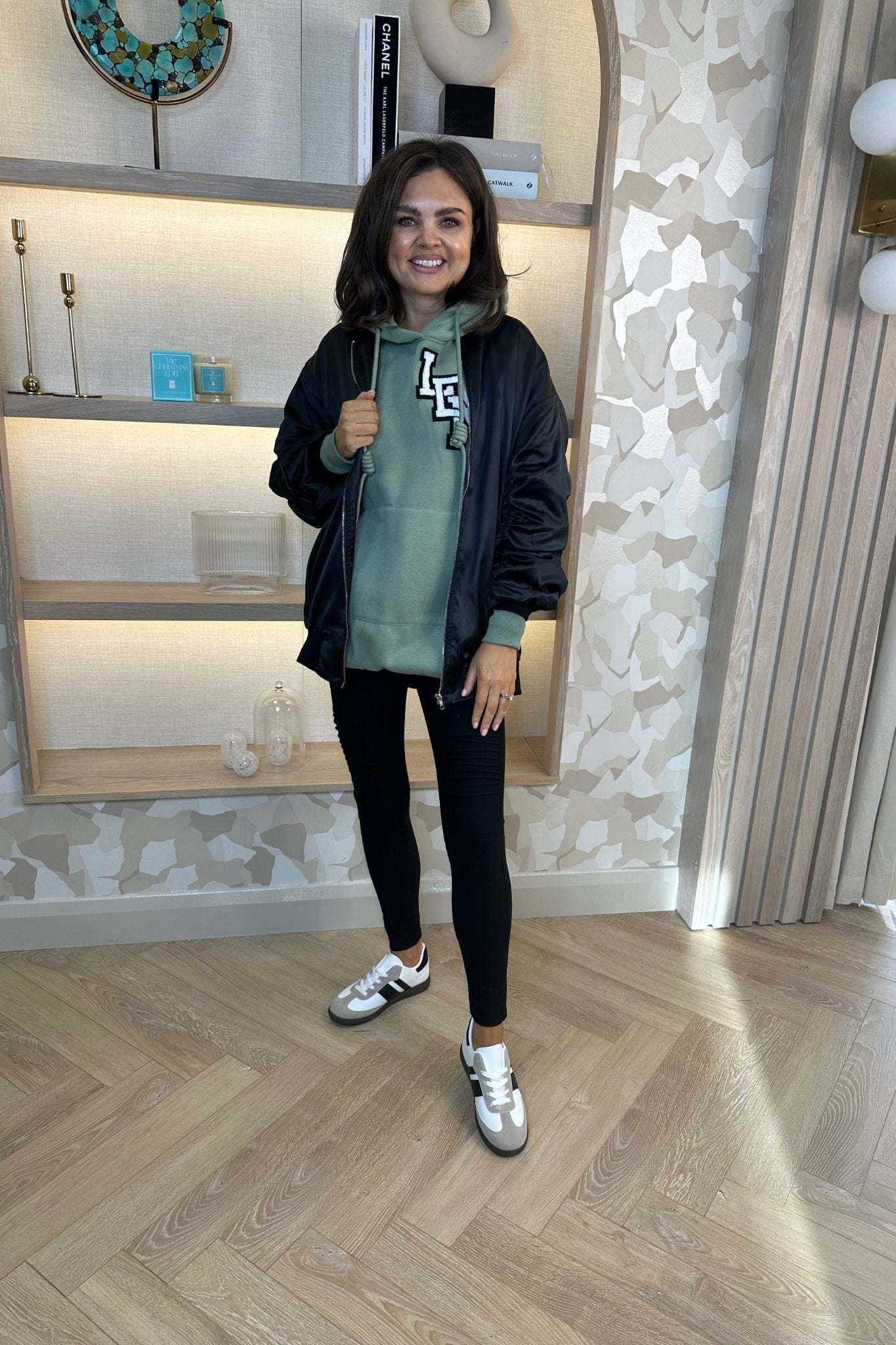 Ivy Zip Jacket In Black - The Walk in Wardrobe