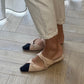 Izzy Black Toe Slip On In Neutral - The Walk in Wardrobe