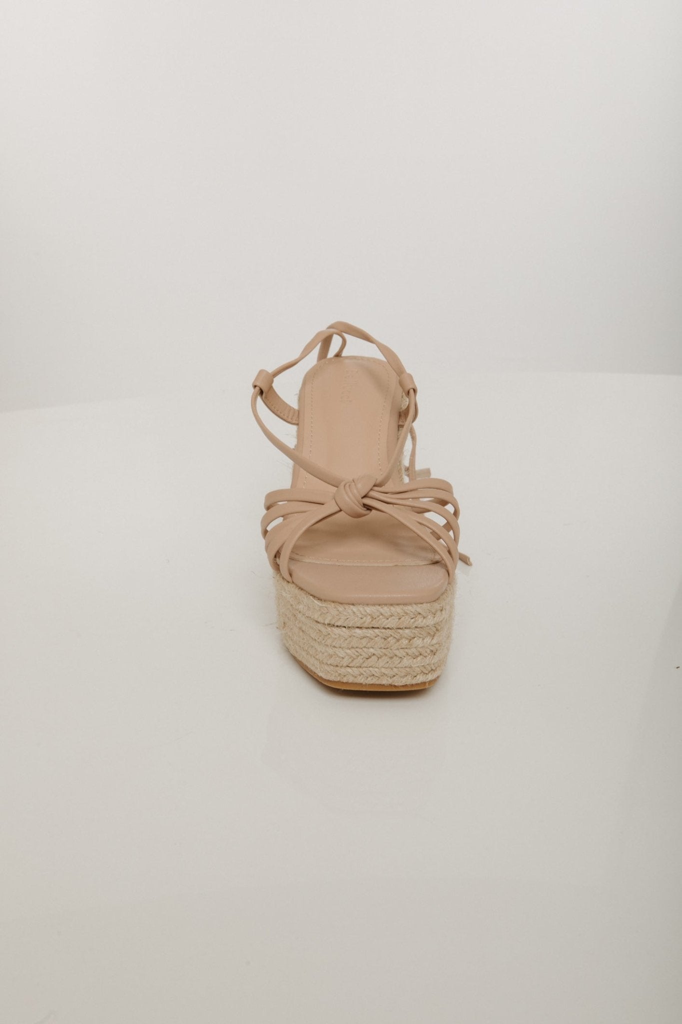 Izzy Tie Detail Wedge In Neutral - The Walk in Wardrobe
