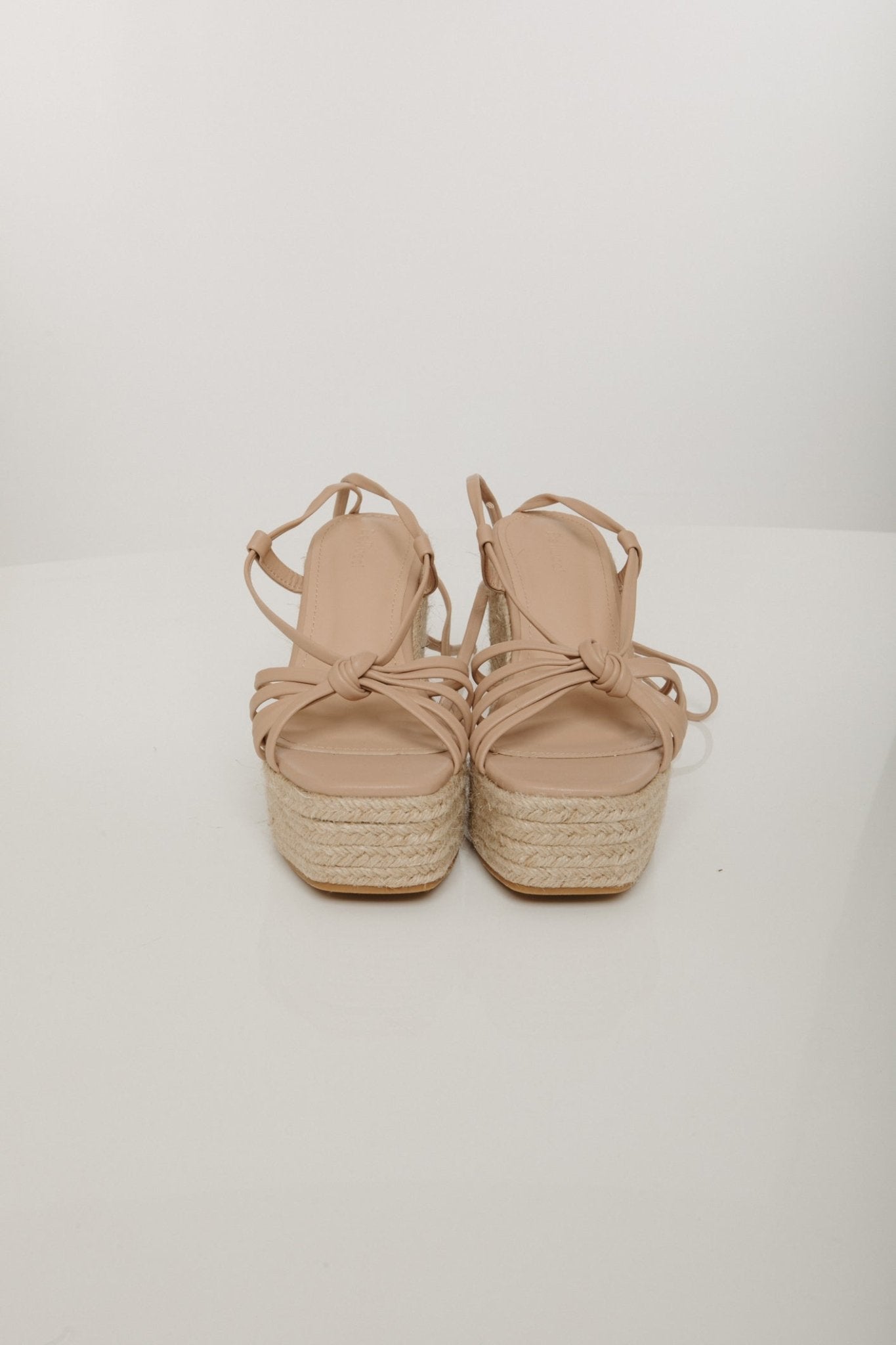 Izzy Tie Detail Wedge In Neutral - The Walk in Wardrobe