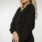 Jade Batwing Sleeve Ruched Dress In Black - The Walk in Wardrobe