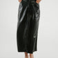 Jane Faux Leather Midi Skirt In Black - The Walk in Wardrobe