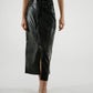 Jane Faux Leather Midi Skirt In Black - The Walk in Wardrobe