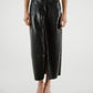 Jane Faux Leather Midi Skirt In Black - The Walk in Wardrobe