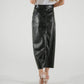 Jane Faux Leather Midi Skirt In Black - The Walk in Wardrobe