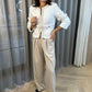 Jane Pleat Front Trouser In Neutral - The Walk in Wardrobe