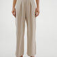 Jane Pleat Front Trouser In Neutral - The Walk in Wardrobe