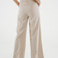Jane Pleat Front Trouser In Neutral - The Walk in Wardrobe