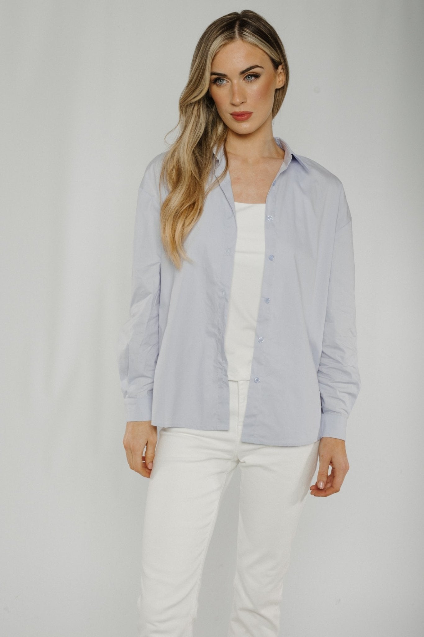 Jane Slogan Shirt In Blue - The Walk in Wardrobe
