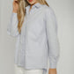 Jane Slogan Shirt In Blue - The Walk in Wardrobe