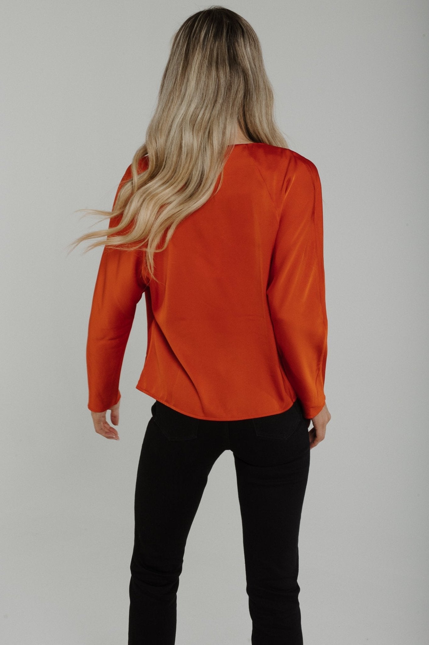 Jasmine Cowl Neck Blouse In Rust - The Walk in Wardrobe
