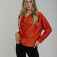 Jasmine Cowl Neck Blouse In Rust - The Walk in Wardrobe