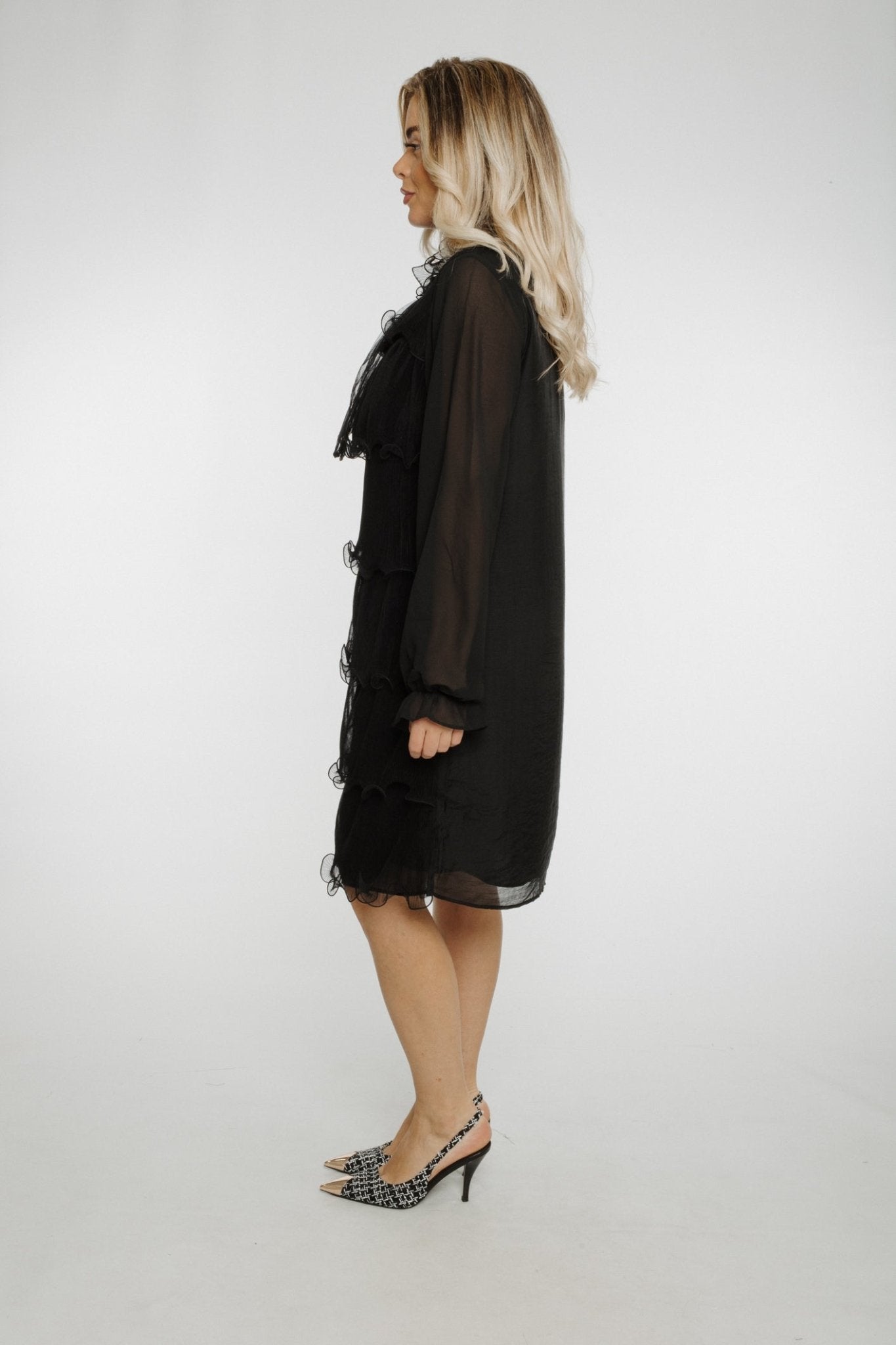 Jasmine Lace Detail Dress In Black - The Walk in Wardrobe