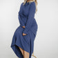 Jasmine Open Back Dress In Blue - The Walk in Wardrobe