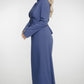 Jasmine Open Back Dress In Blue - The Walk in Wardrobe