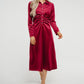 Jasmine Velvet Midi Dress In Red - The Walk in Wardrobe