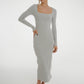 Kate Midi Dress In Grey - The Walk in Wardrobe
