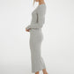 Kate Midi Dress In Grey - The Walk in Wardrobe