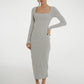 Kate Midi Dress In Grey - The Walk in Wardrobe