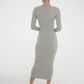 Kate Midi Dress In Grey - The Walk in Wardrobe