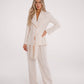 Kayla Fringe Belted Trousers In Cream - The Walk in Wardrobe